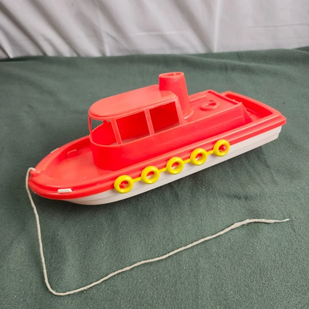 Vintage Gay Toys Plastic Boat Pull String Rescue Rings 70s 80s